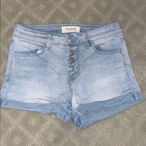 Pacsun high waisted light wash jean shorts